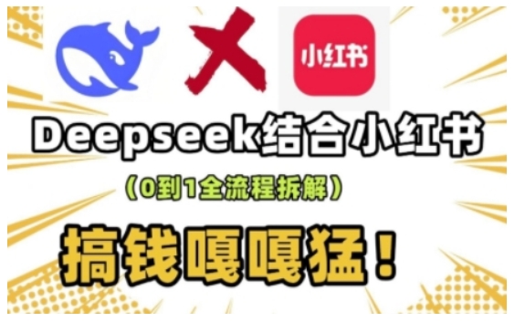 \”小红书+DeepSeek流量变现实战课：0-1全流程拆解，轻松玩转搞钱秘籍\”-小伟资源网