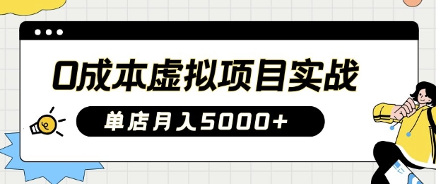 零成本虚拟项目实操：单店月赚5000+，手把手教你轻松落地-小伟资源网