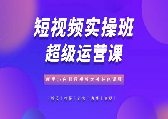 \”短视频运营必修课：从小白到大神的实操进阶指南\”-小伟资源网