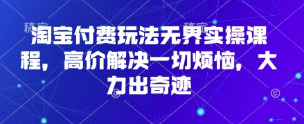 \”淘宝无界付费玩法实战课：高价无忧，高效破局\”-小伟资源网