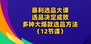 《12堂暴利选品课：揭秘爆款打造秘诀，快速抢占市场先机》-小伟资源网