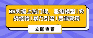 8S爆款实战课:思维模型+暴力引流+后端变现,快速上热门-小伟资源网