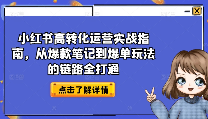 小红书爆款笔记变现全攻略：高转化运营链路拆解-小伟资源网