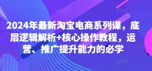 2024淘宝电商必修课:底层逻辑+核心运营技巧,快速提升推广能力-小伟资源网