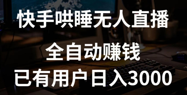 \”快手无人直播哄睡项目：日赚3000+全流程揭秘【含独家挂载技术】\”-小伟资源网