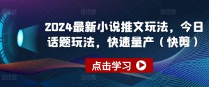 2024小说推文快剪量产秘籍：今日话题爆款玩法-小伟资源网