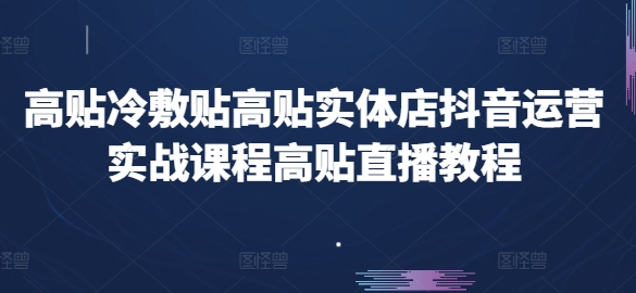 \”高贴冷敷贴抖音直播运营实战课：实体店带货技巧全攻略\”-小伟资源网