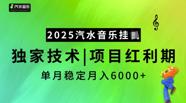 \”2025汽水音乐挂机项目：独家技术红利期，轻松月入5k【揭秘】\”-小伟资源网