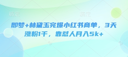 \”3天涨粉1千！林黛玉式怼人账号月入5k+，完胜小红书商单\”-小伟资源网