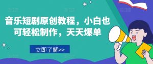 零基础音乐短剧制作教程,轻松上手日赚千元-小伟资源网