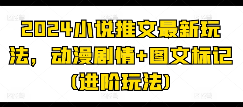 2024小说推文进阶玩法：动漫剧情+图文标记全攻略-小伟资源网