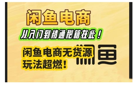 《闲鱼电商0基础速成：无货源玩法实战秘籍，轻松入门到精通》-小伟资源网