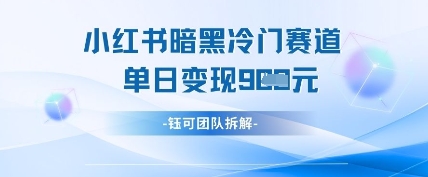 \”小红书冷门暗黑赛道：单日收益暴涨攻略\”-小伟资源网