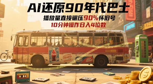 \”AI复原90年代巴士引70后泪目，播放量爆火！日赚千元只需10分钟\”-小伟资源网