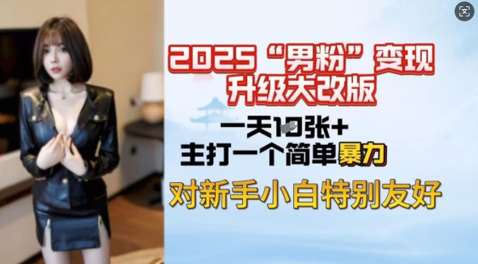 \”2025男粉变现新玩法：日赚千元零门槛，新手速成指南\”-小伟资源网