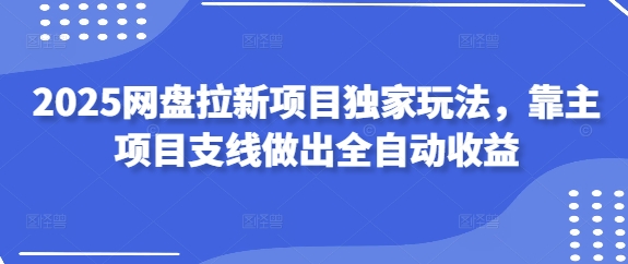 2025网盘拉新全自动收益攻略：主项目支线玩法大揭秘-小伟资源网