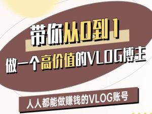 从0到1打造高价值VLOG：新手也能轻松变现的博主成长指南-小伟资源网