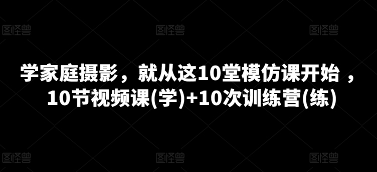 10堂家庭摄影模仿课：视频教学+训练营，轻松学会拍摄技巧-小伟资源网