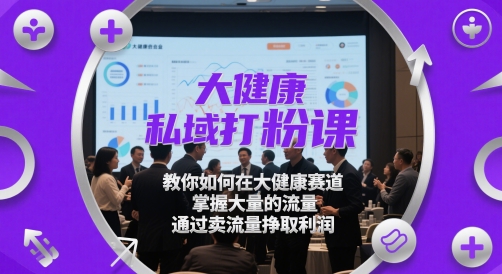 \”大健康私域流量变现课：快速吸粉+精准转化盈利秘籍\”-小伟资源网