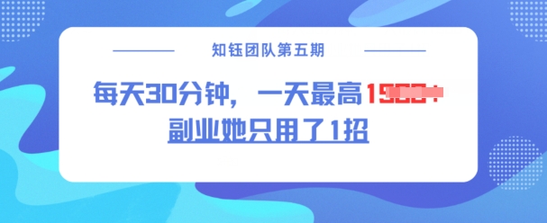 \”1招副业秘籍：每天30分钟轻松二创，日赚1.5K不是梦！\”-小伟资源网