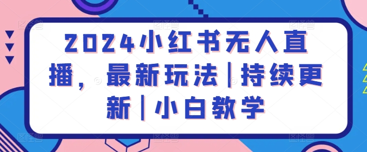 2024小红书无人直播新玩法：零基础入门到精通（持续更新）-小伟资源网