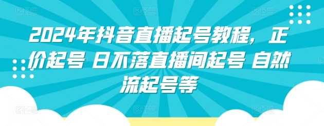 2024抖音直播起号全攻略：正价日不落+自然流实战教程-小伟资源网