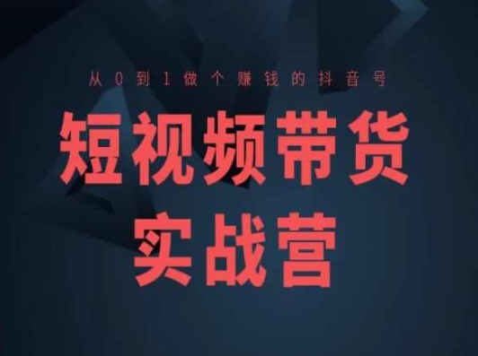 抖音带货高阶课：0基础打造赚钱短视频号-小伟资源网