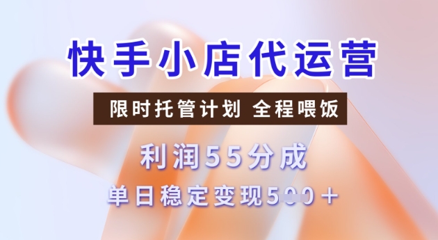 \”快手小店代运营3.0升级：55分成+日稳5单新模式揭秘\”-小伟资源网