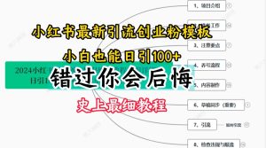 2024小红书创业粉引流终极指南:手把手教学,轻松涨粉【干货】-小伟资源网