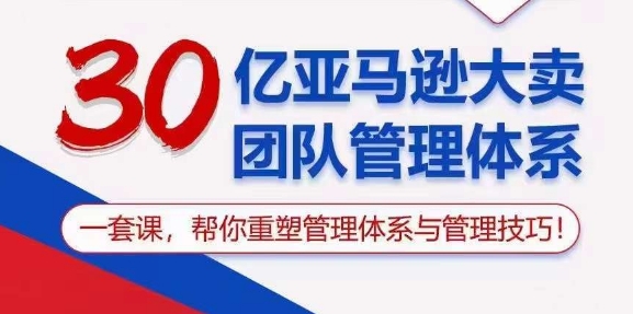 《30亿亚马逊大卖团队管理课：重塑体系与技巧》-小伟资源网