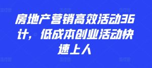 36计玩转房地产营销:低成本高效引流,快速引爆客源-小伟资源网