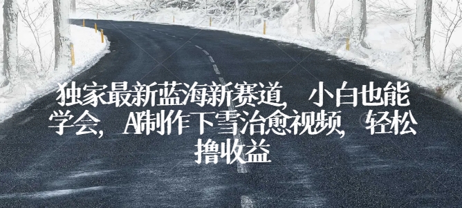 AI下雪视频制作：新手轻松入门的蓝海赚钱秘籍-小伟资源网