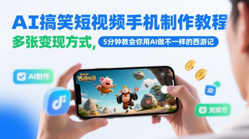 \”5分钟AI教程：轻松制作搞笑西游短视频，解锁多元变现技巧\”-小伟资源网