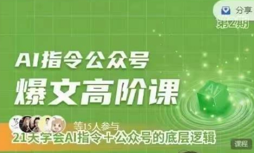 \”AI指令+公众号运营高阶课：掌握底层逻辑与实战技巧\”-小伟资源网