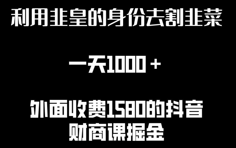 \”非皇割韭菜日赚千元：详细资源与操作全揭秘\”-小伟资源网
