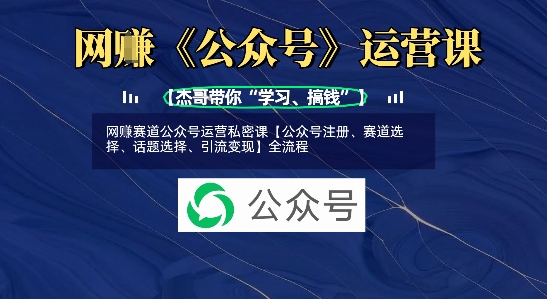\”公众号运营全攻略：从注册到变现的网创私密课\”-小伟资源网