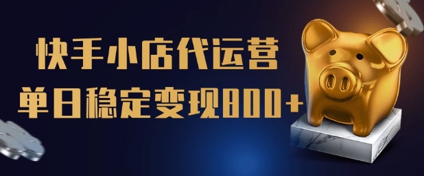\”快手小店代运营限时托管：单日稳赚5单，全程无忧变现攻略\”-小伟资源网