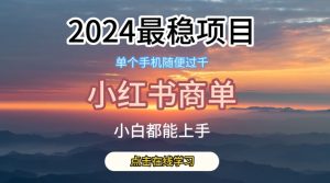 2024小红书商单稳赚攻略：独家揭秘最靠谱蓝海项目-小伟资源网