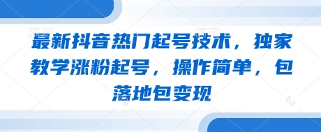 \”抖音爆款起号秘籍：简单操作快速涨粉，落地变现全攻略\”-小伟资源网