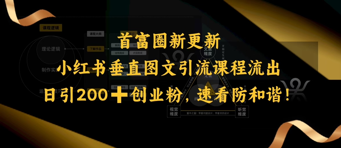 \”小红书创业粉引流秘籍：日增200+垂直图文实战教程，速存防删！\”-小伟资源网