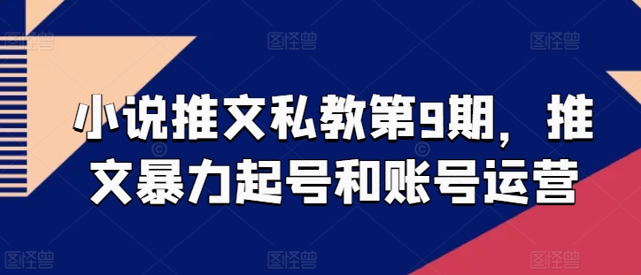 \”小说推文私教第9期：0基础暴力起号+账号运营实战课\”-小伟资源网