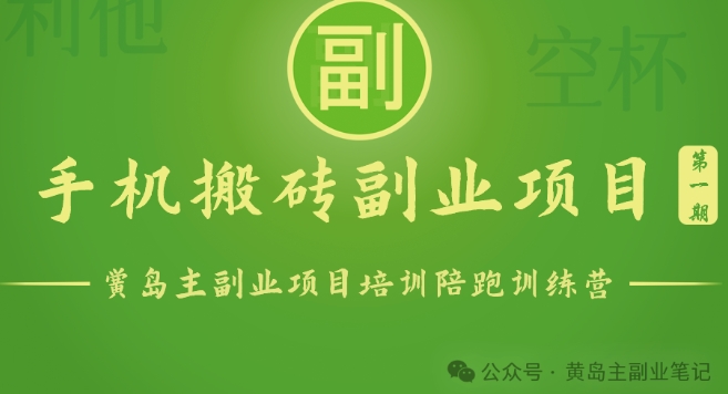 \”手机搬砖副业训练营：1小时赚50+，日入100+轻松实现\”-小伟资源网