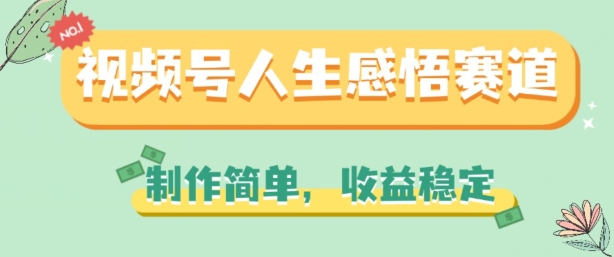 \”揭秘视频号人生感悟赛道：轻松制作，收益稳定\”-小伟资源网