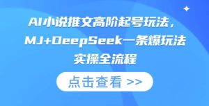 AI爆款小说推文实战：MJ+DeepSeek高阶起号全流程解析-小伟资源网