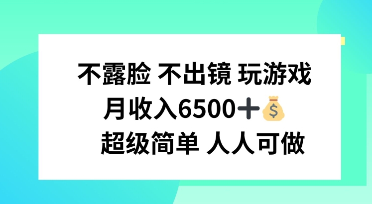 \”揭秘：不露脸不出镜，轻松月入6500的游戏赚钱秘籍\”-小伟资源网