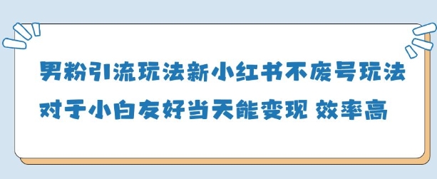 男粉快速变现新玩法，当天见效轻松引流-小伟资源网