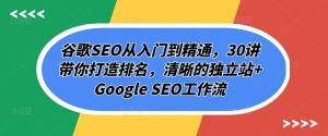 30讲掌握Google SEO：独立站排名优化全流程指南-小伟资源网