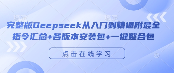 \”Deepseek全指南：入门到精通+指令汇总&安装包整合\”-小伟资源网