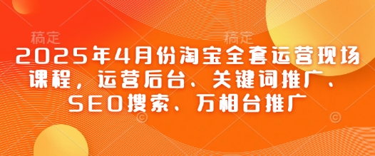 2025淘宝运营实战课：后台操作、关键词推广、SEO优化与万相台投放-小伟资源网