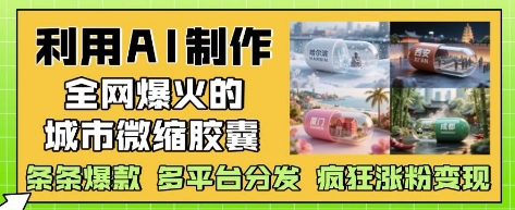 \”AI打造城市微缩胶囊爆款，全平台分发轻松涨粉变现\”-小伟资源网